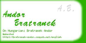 andor bratranek business card